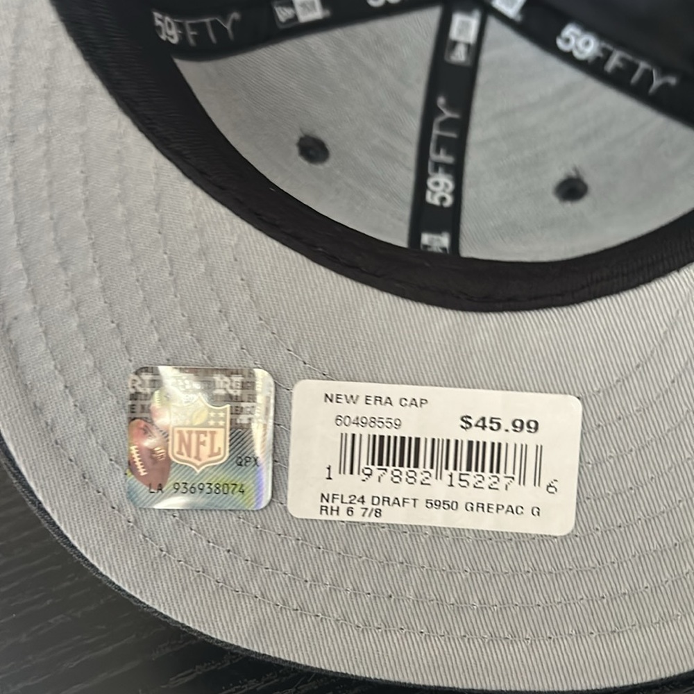 New era green bay packers fitted hat 6 7/8 - Picture 6 of 11